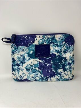 COACH NYLON WEEKENDER ZIPPER POUCH WATERCOLOR BLUE REPLACEMENT SNAP ON